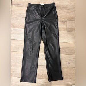 J. Crew Women's Black Straight Leg Faux Leather Pants NWT